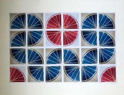 24 Freewheelin' TWENTY FOUR (red/blue 4x6 squares),