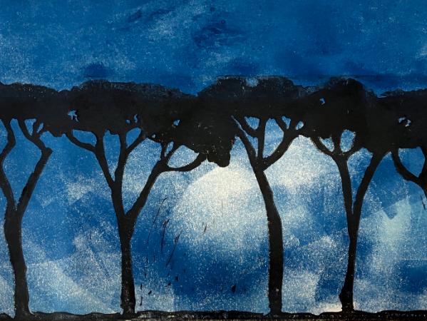 Evening, Rome (Parasol Pines in Rome), sold; 3 available