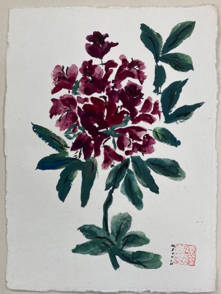 Rhododendron  brush paint